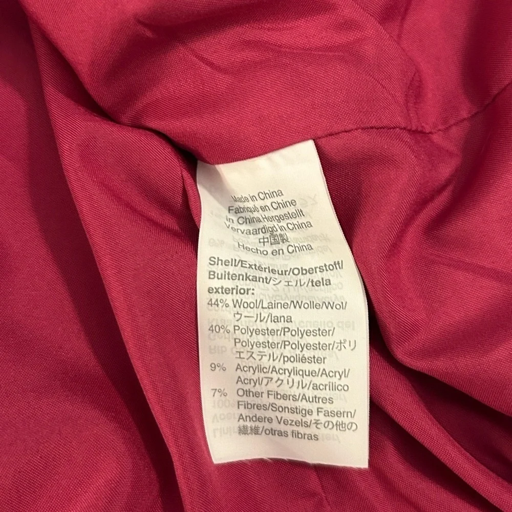 NWOT J. Crew wool blend pea coat in neon plum - Picture 8 of 9